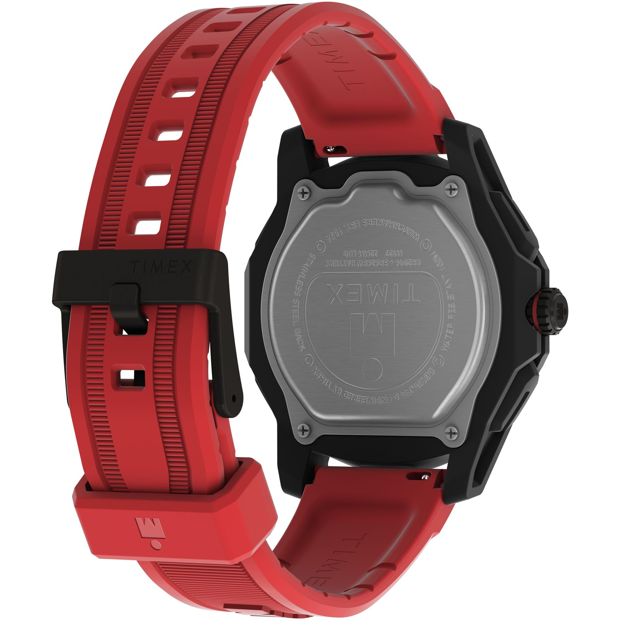Timex Reloj Digital de Cuarzo para Hombre con Correa de Poliuretano TW2W53700VQ, Rojo/Negro/Digital, Moderno