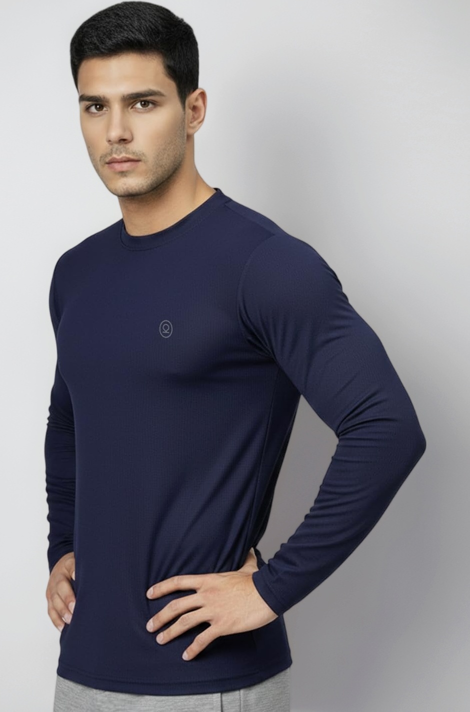 Men's Polyester Regular Fit Sports Gym Full Sleeves T-Shirt