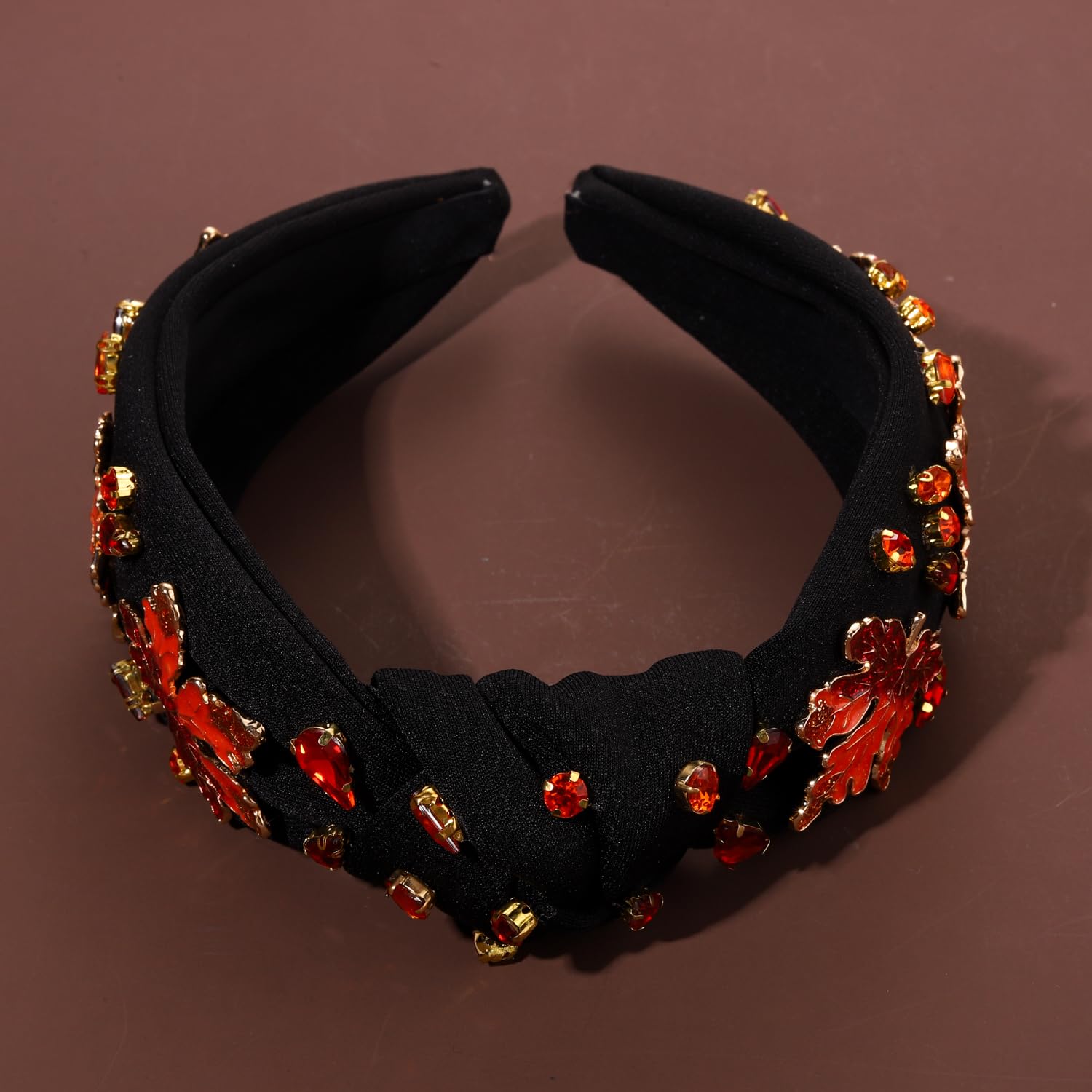 Thanksgiving Fall Headband Beaded Turkey Maple Leaf Pearls Rhinestones Gift Thanksgiving Headbands and Accessories | Twine and Love main image 3