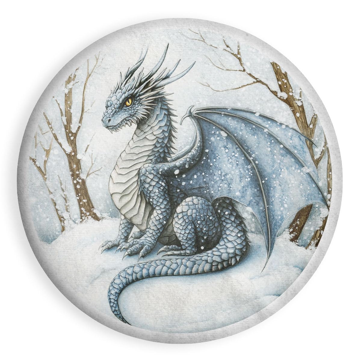 228CLOSET Round Plush Pillows - Dragon Print Funny Flush Pillow, Plush Pillows for Kids, Rooms, Sofa Decor Series 03 Size 14x14 in