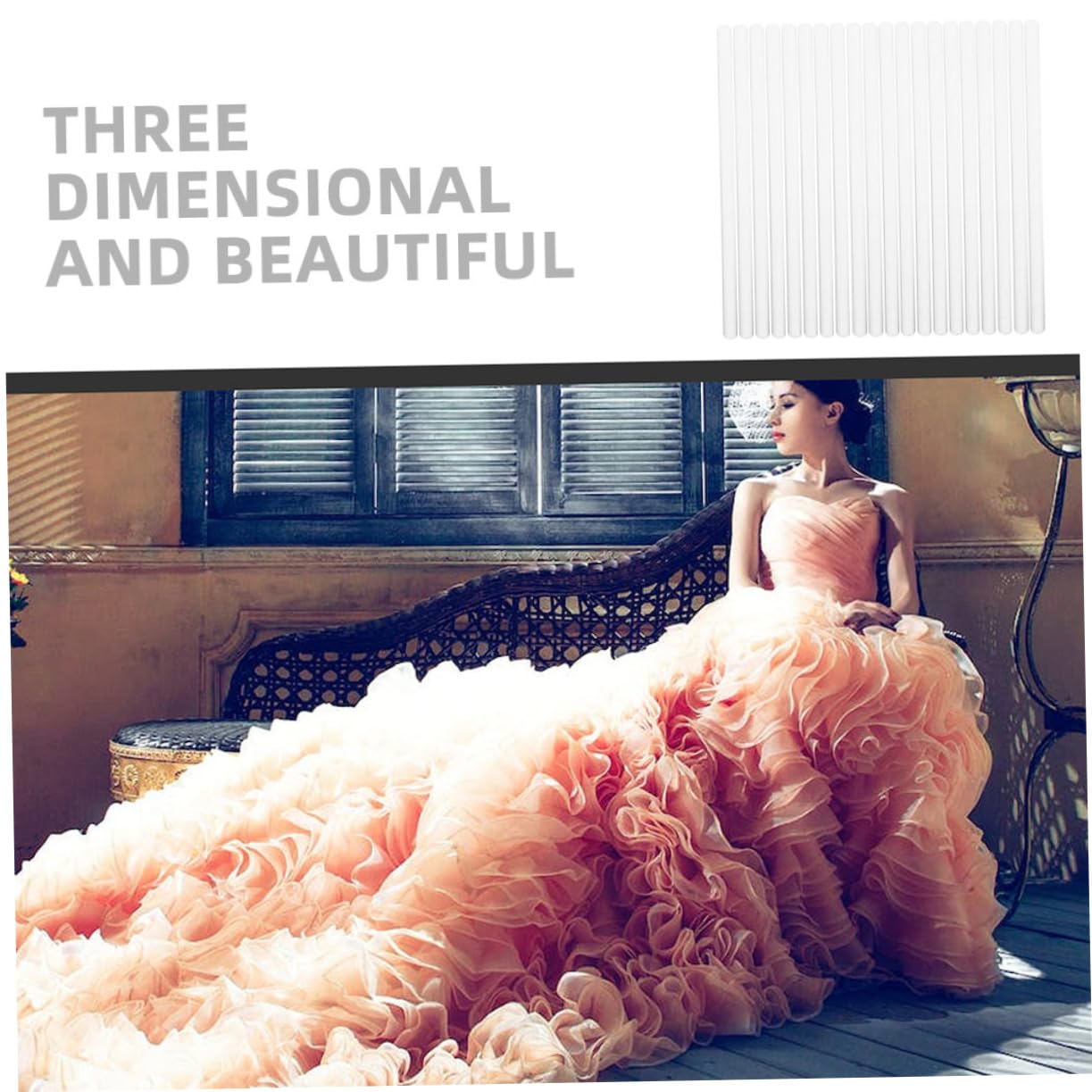 HAPINARY Professional Dress Boning 20pcs Fish Bone Plastic for Wedding Dress Support Bridal Gowns