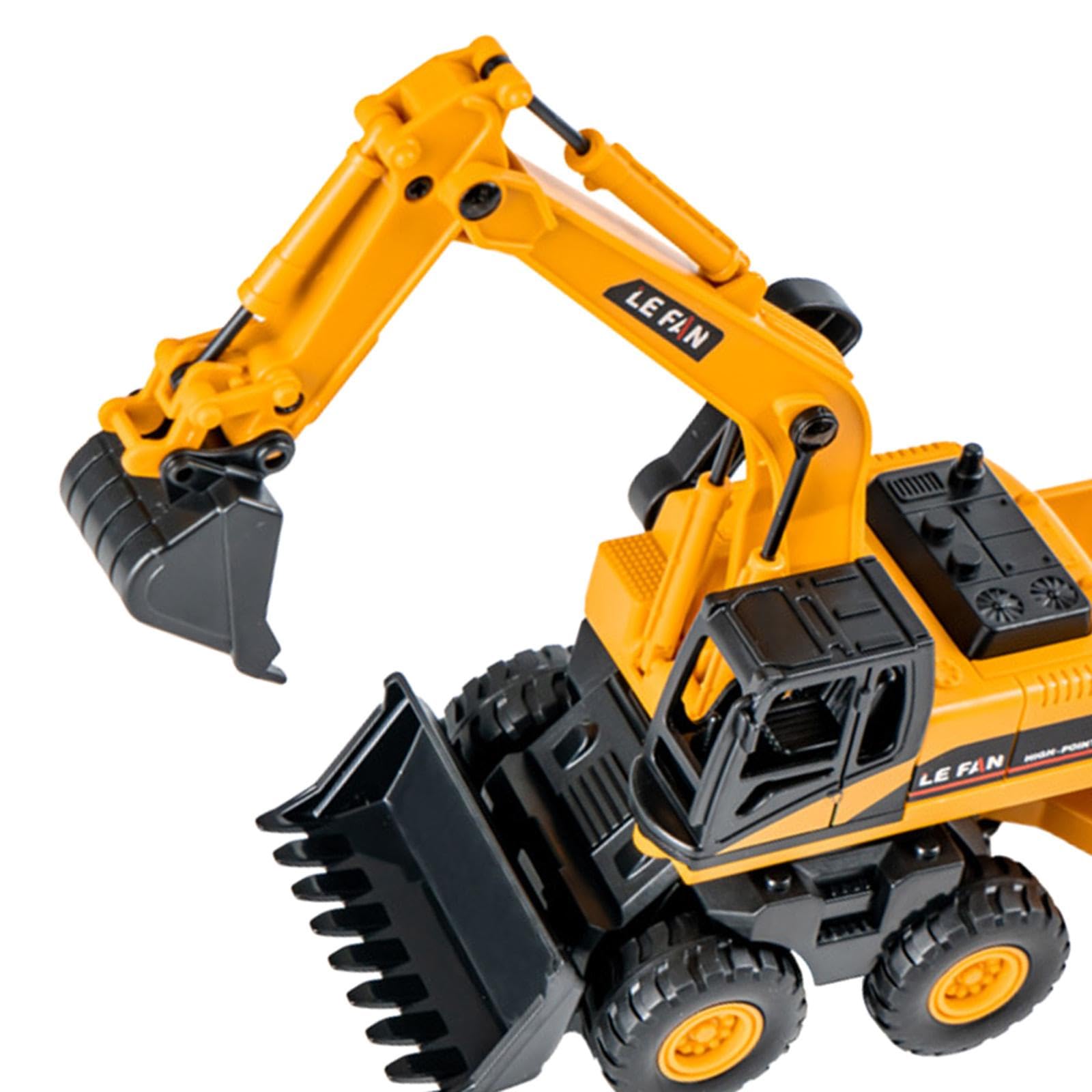 Mini Vehículo de Ingeniería Juguete de Excavadora Camión de Construcción Modelo Educativo con Superficie Pulida Adecuado para Niños y Niñas, Remolque de excavadoras
