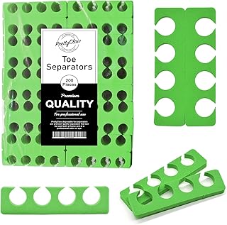 PrettyClaw Toe Separators 100 Pairs (200 Pieces) (Green)