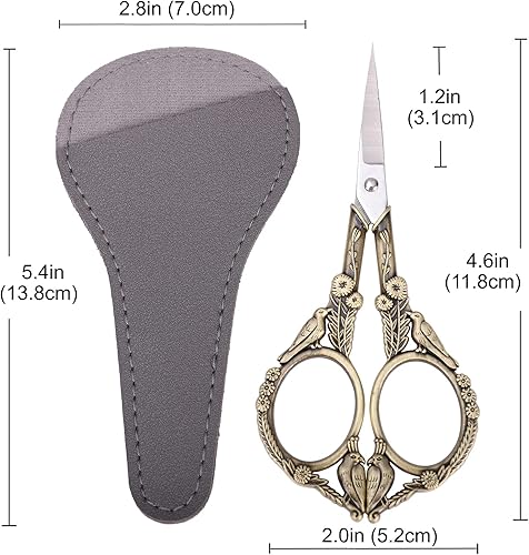 Miniatura 7 de Tijeras de bordado de precisión  Tijeras clásicas clásicas de punta recta de 4.6 pulgadas, tijeras afiladas de hilo de acero inoxidable para