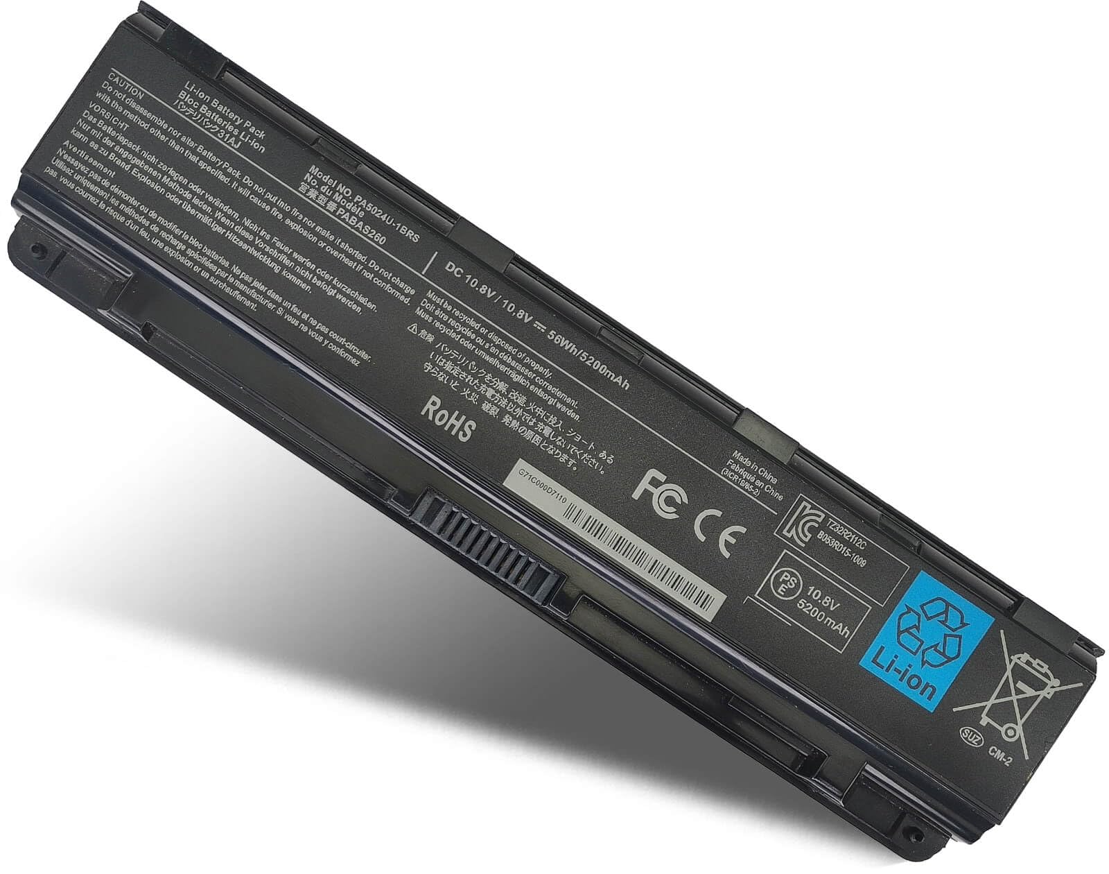 PA5024U-1BRS Battery for Toshiba Satellite S75 P75-A7200 P75-A7100 S855-S5378 S855D-S5148 C75D C875 C850 L800 C55T-A C55-A5220 C55-A5300 C55-A5302 C55-A5390 P875 PA5026U-1BRS - 12 Month Warranty