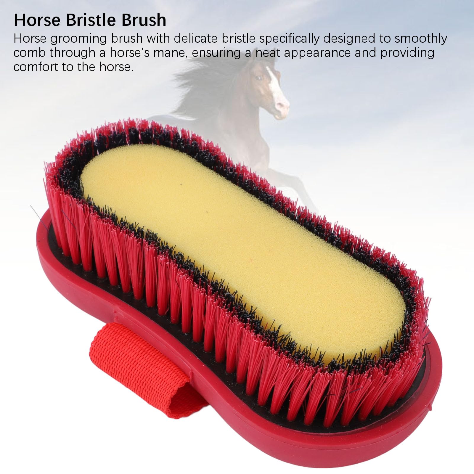 Cepillo de Aseo para Caballos, Esponja de Limpieza Corporal con Agarre Ergonómico para Baño y Cuidado de Mascotas y Hogar