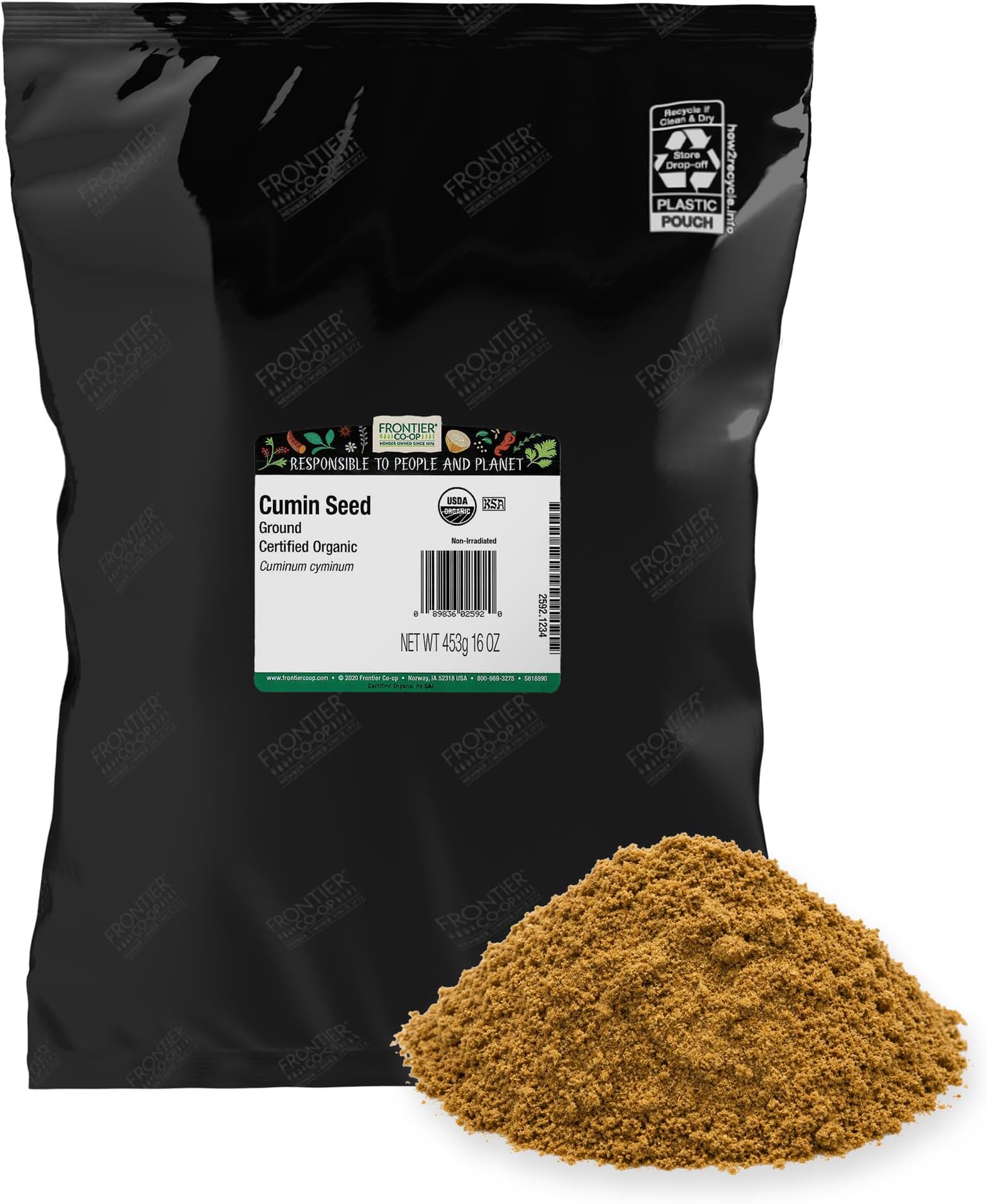 Organic Cumin Seed, 1lb Bulk Bag, Ground Cumin Seasoning - Robust Flavor - Perfect Cumin Powder for Chili, Soups, Stews, Curries & More