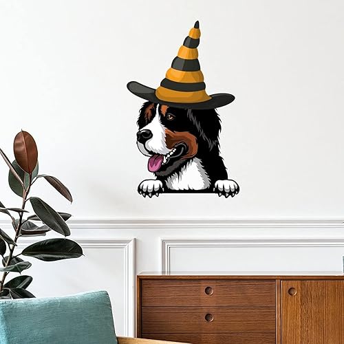 Calcomanías de Halloween de bruja de gran montaña, calcomanías de pared de Halloween para perros de gran montaña, arte de pared extraíble, papel Calcomanías de Halloween de bruja de gran montaña, calcomanías de pared de Halloween para perros de gran montaña, arte de pared extraíble, papel