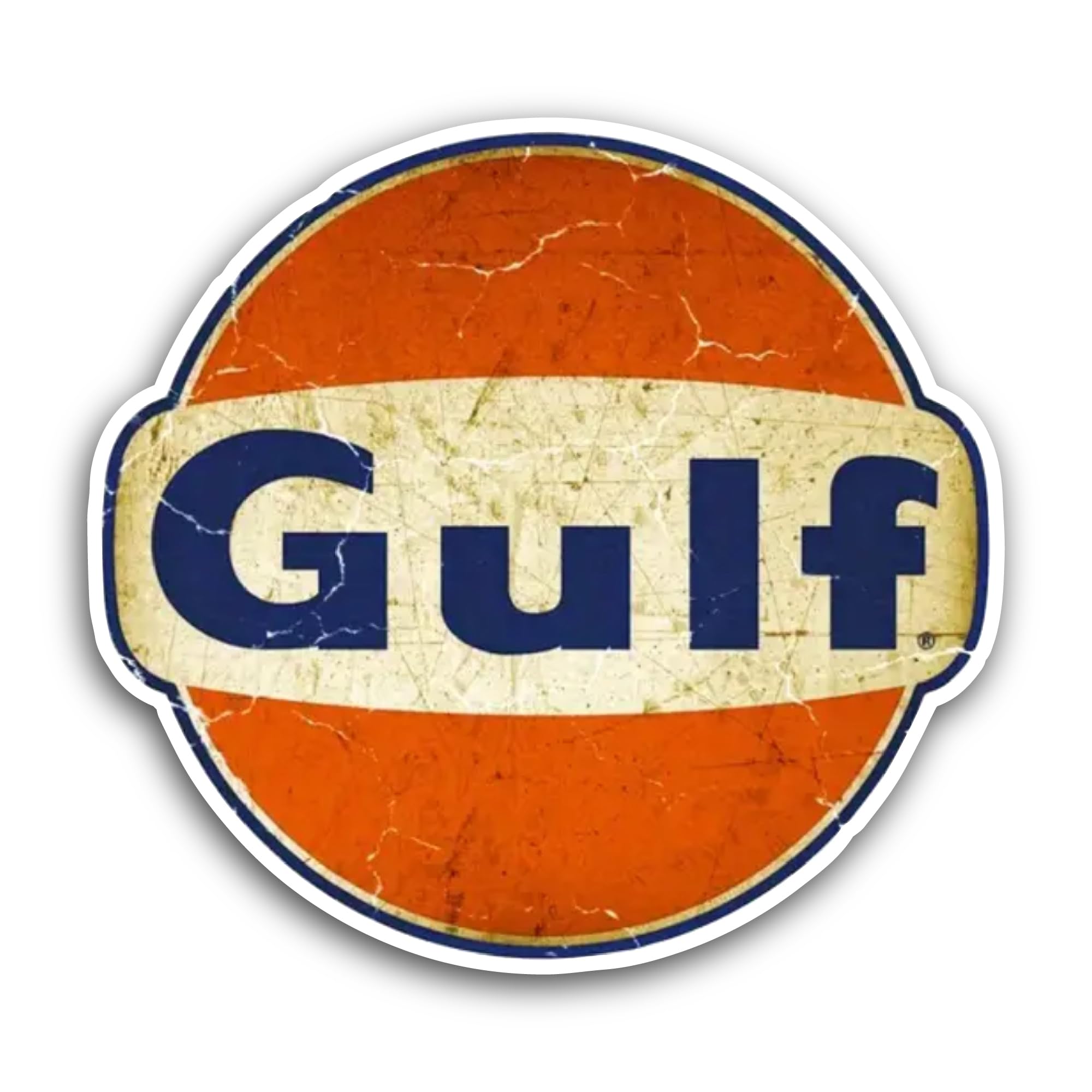 2 (Pieces) 3" and 5" Gulf Sticker, Waterproof Vinyl Decals for Many Purpose Like Cars, Trucks, Laptops, Phones, Windows and More
