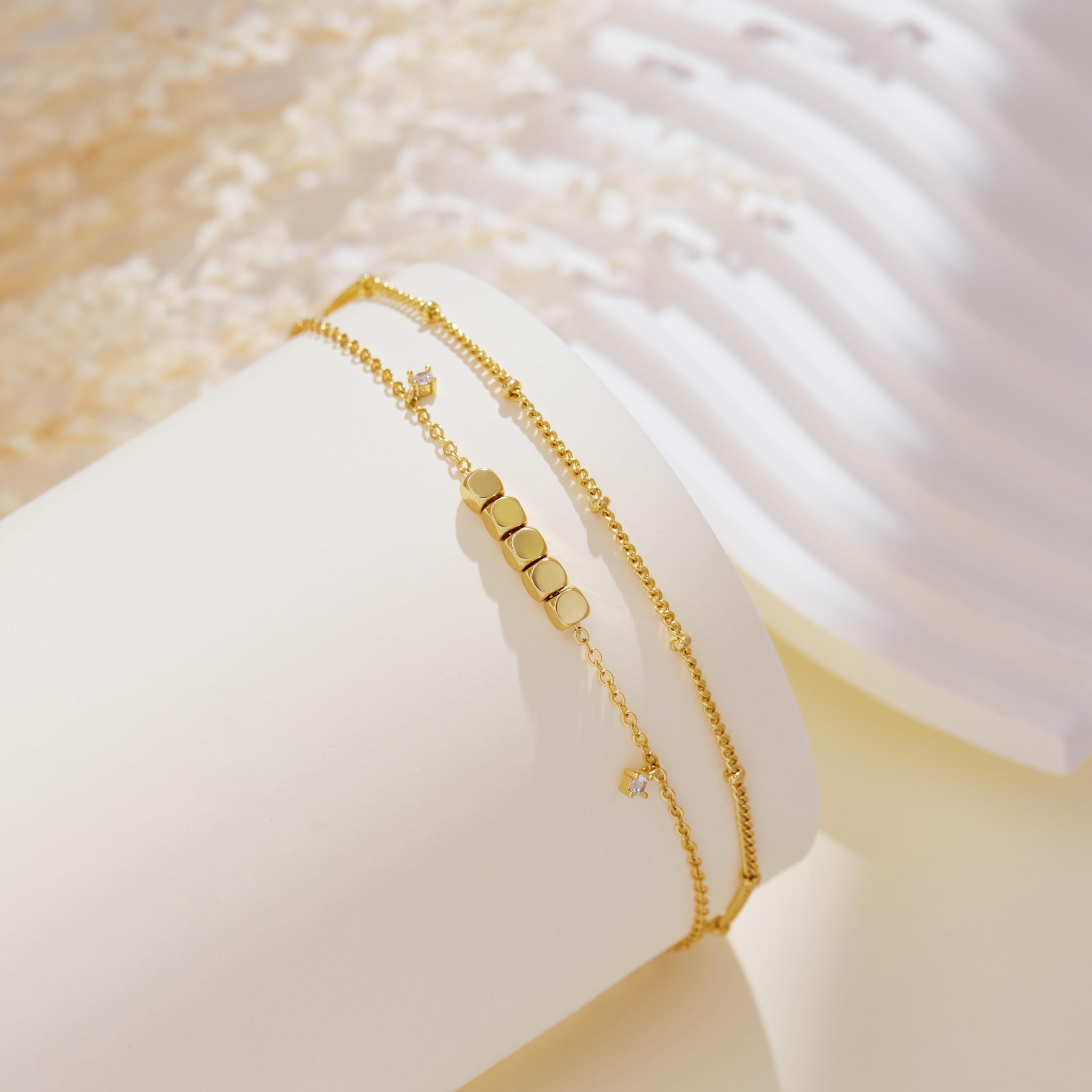 GoldSterling Silver Anklet Bracelets for Women Waterproof Non Tarnish 925 Sterling Sliver Plated Heart Evileye Butterfly Charm Dainty Summer Beach Anklets for Women Beach Vacation Bikini Outf product thumbnail 9