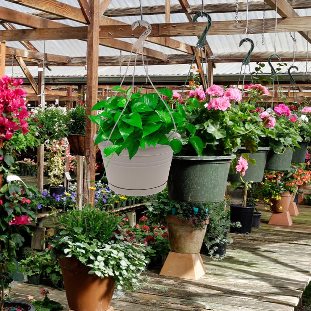Yardwe 2 Suspendus Pots de Fleur Plastique Intérieur Extérieur Jardin Balcon Terrasse