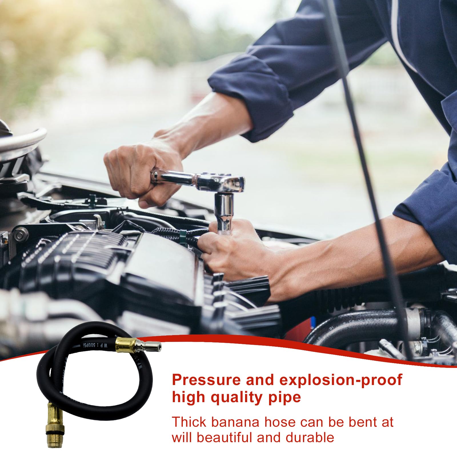 Leikurvo 0-140 PSI/10 Bar Tester per Pressione del Carburante, Manometro per Carburante, Tester per Pressione della Pompa del Carburante, Kit di Misuratore di Pressione del Carburante, Strumento