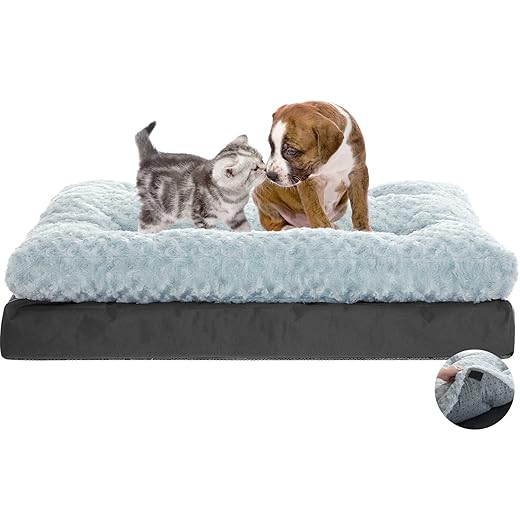 CBBPET Orthopedic Dog Bed for Small Medium Dogs with Plush Egg FoamSupport, Super Soft Washable Dog Bed, Top Soft,Bottom Canvas, Waterproof Dog Bed, Relaxing Sleep(Cool & Warm)