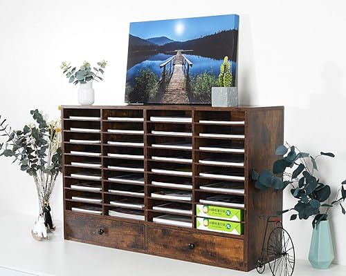 Vista 79 de PAG Organizador de literatura de madera para encimera, buzón de estudiante para aula, soporte de papel de escritorio para oficina, hogar, escuela