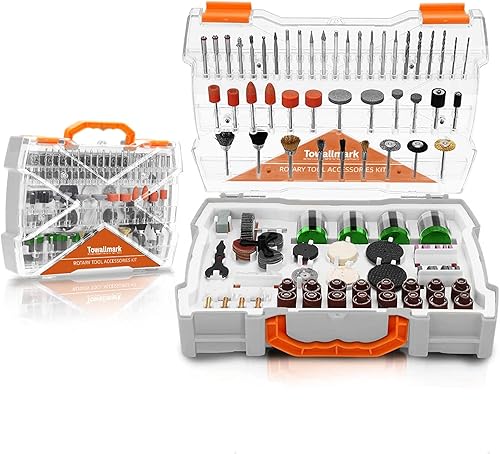 Miniatura 1 de Towallmark Rotary Tool Accessories Kit 300-Piece Universal 18 Inch Diameter Shank Fitment with Drill Bits for Easy Cutting Grinding Sanding