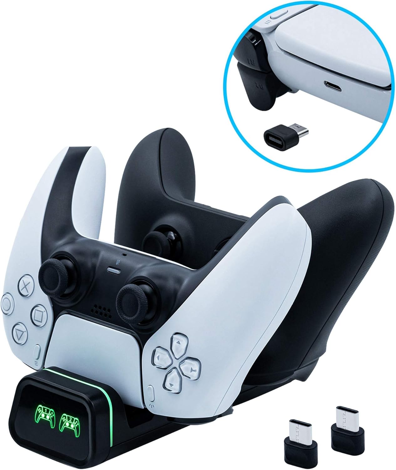 Mcbazel Dobe Dual Controller Charging Station Fast Charging Docking with LED Indicator for Switch Pro/PS5/Xbox Elite 2/Xbox Series S/Series X/Controller - Image 2