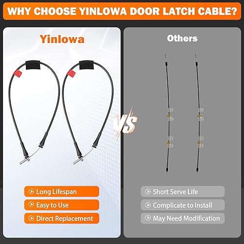 Miniatura 17 de Cable de pestillo de puerta trasera para Ford E150 E250 E350 E450 Van 1992-2014 Lado trasero izquierdo del conductor Pestillo de puerta superior e