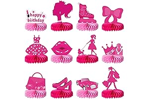 Barbie-Inspired Princess Birthday Party Decorations Honeycomb Centerpieces