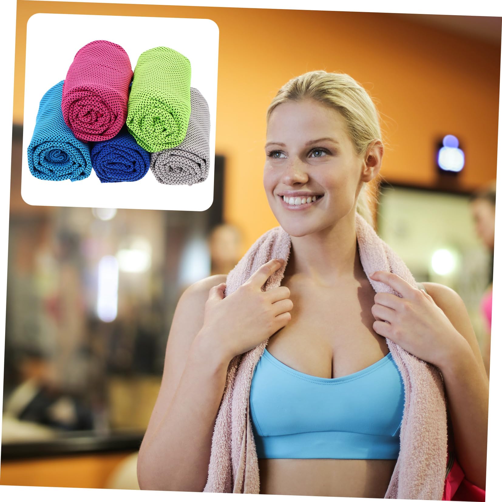 5piezas Toalla de Hielo Refrescante Cara Toallas de Secado Rápido de Color Random para Yoga Fitness y Actividades al Aire Color Aleatorio
