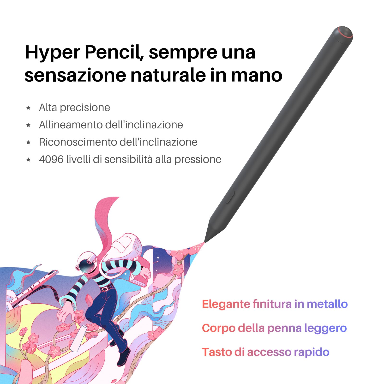 HUION Kamvas Slate 11 Tavoletta Grafica con Schermo 10.95" Autonoma, Android 14, 8GB+128GB, WiFi, Penna con Inclinazione 60°, 90Hz, 8000mAh, Per Disegnare, Creare e Lavorare