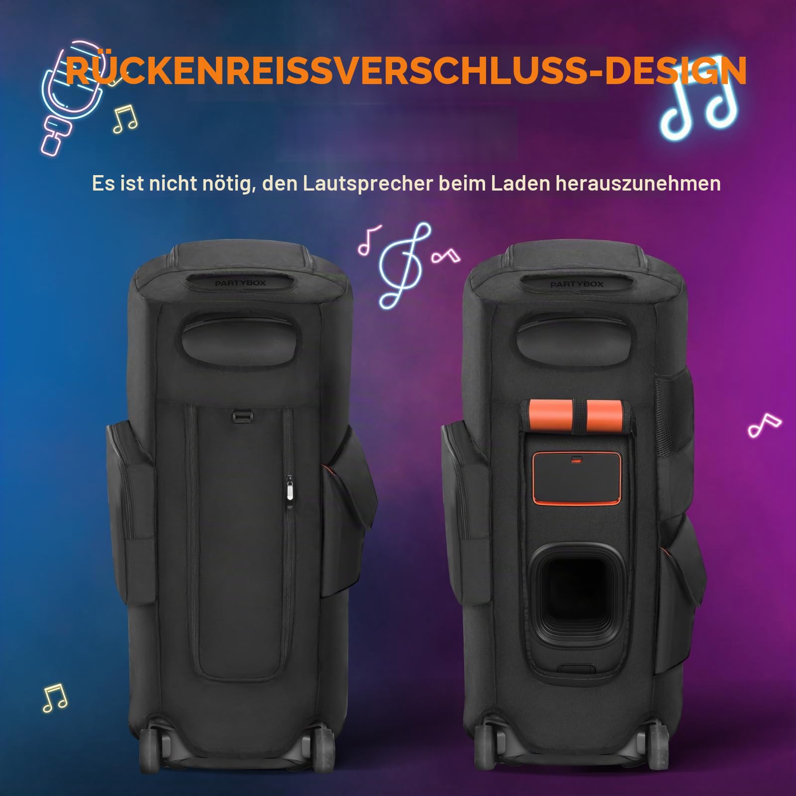 Lautsprechertasche kompatibel mit JBL PartyBox 720 tragbarem Lautsprecher, Outdoor-Party-Reise-Staubschutz-Schutzhülle Aufbewahrungstasche mit Taschen für JBL PartyBox 720 und Zubehör
