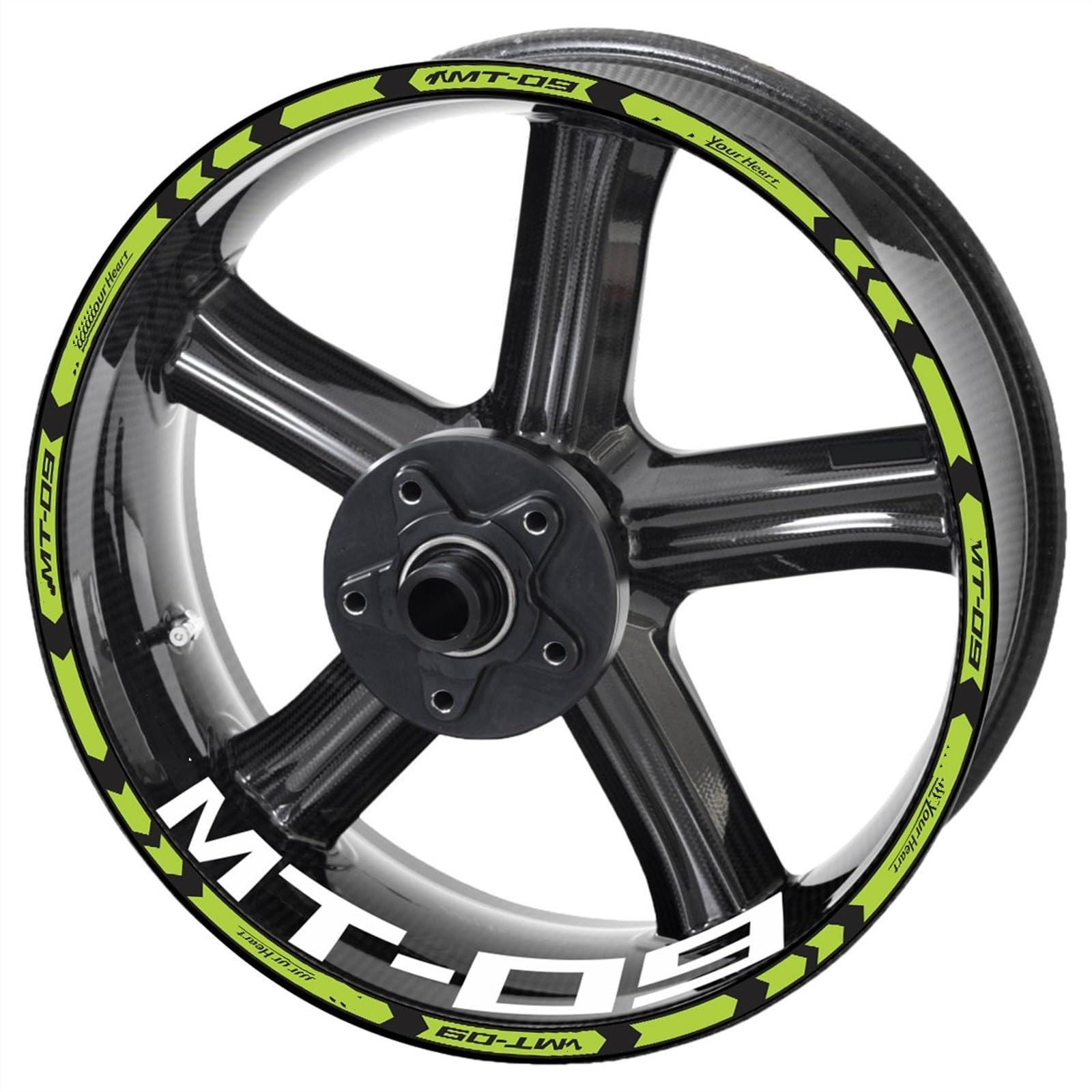 Reflective Motorcycle Mt09 Wheel Stickers Rim Decal Kit for Yamaha Mt 09 Sp 2020 2021 Decorative(Color1)