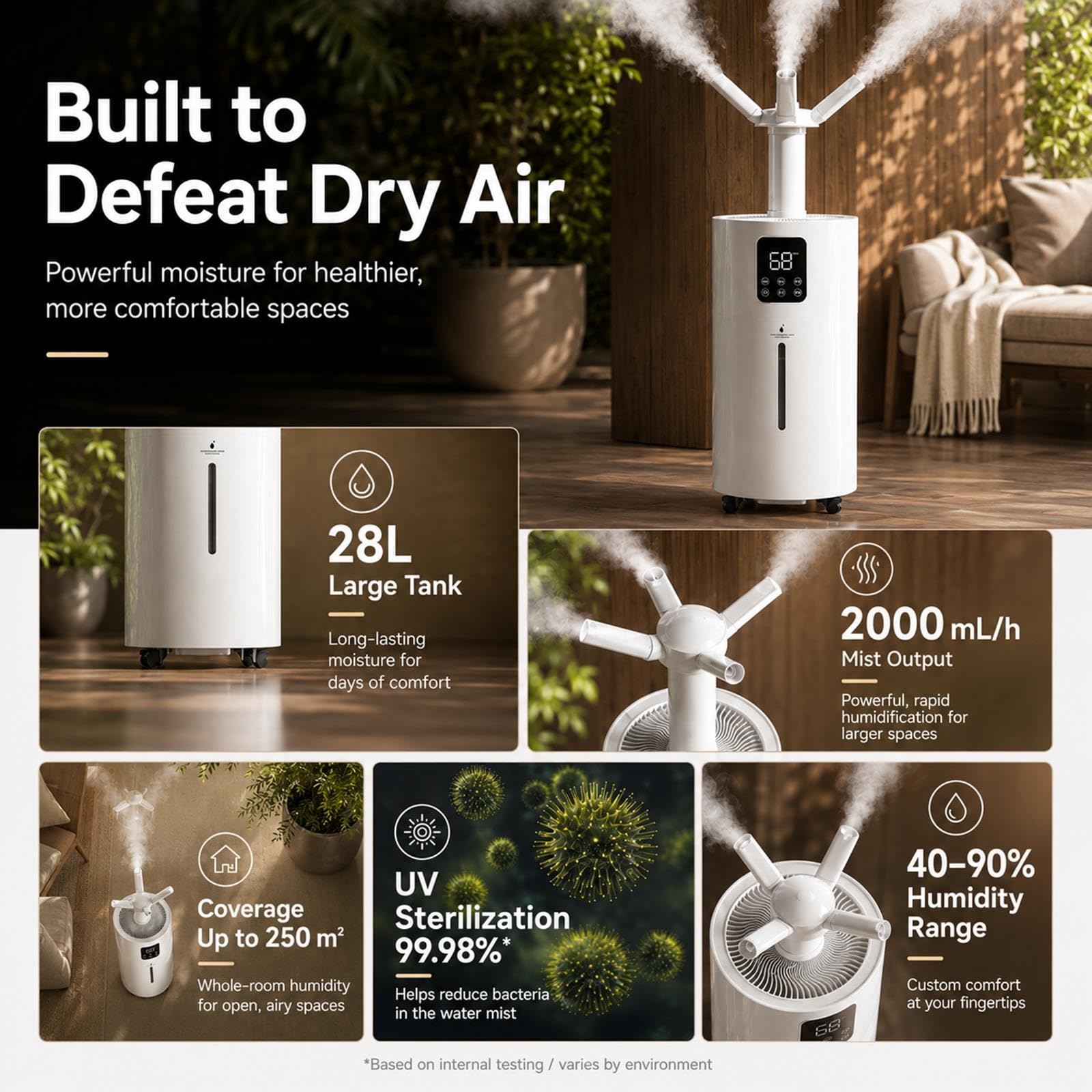 Umidificatore D'aria Commerciale 25L Per Grandi Ambienti E Le Piante