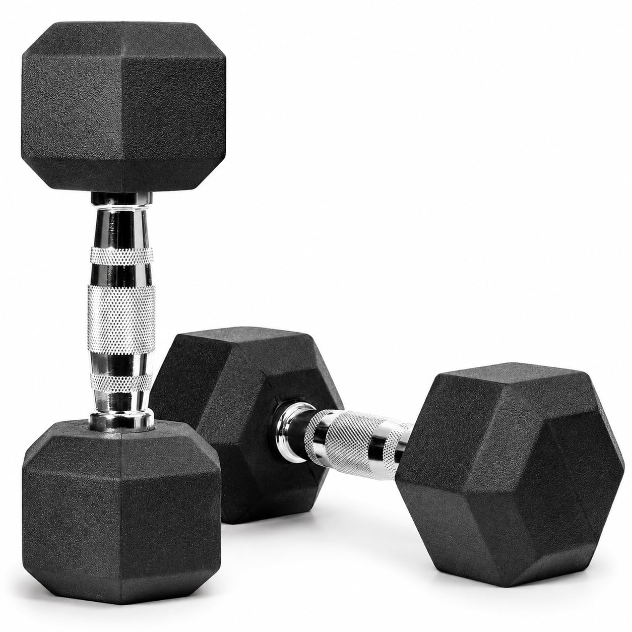 Hexagon NT162 - Set di manubri corti in gomma rivestita, per uomo e donna, 5 kg, 7 kg, 10 kg, 12,5 kg, 15 kg, 20 kg, 25 kg, NT162