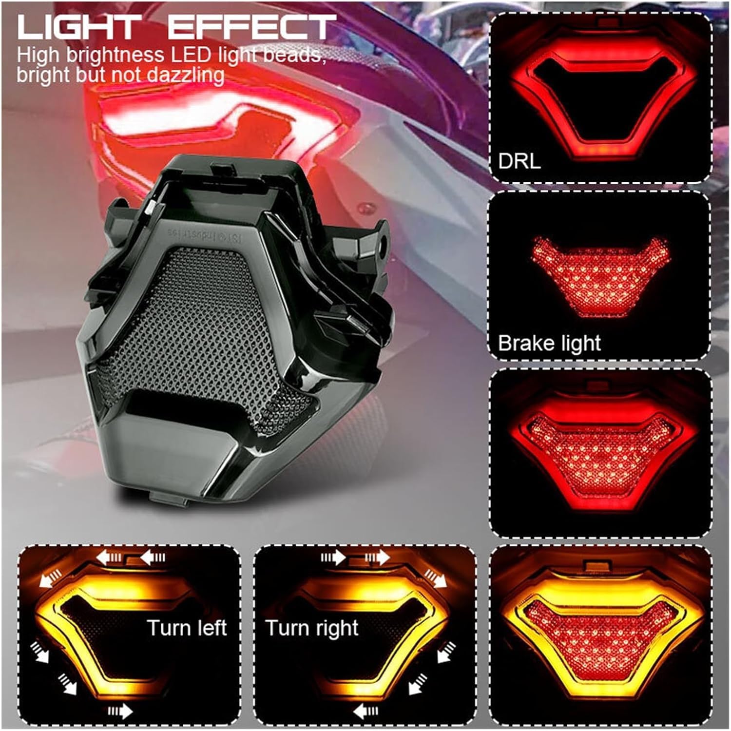 Luz de Freno Trasera Moto Para lc150 sniper150 Intermitente de motocicleta Luz trasera LED para motocicleta Luz de freno trasera Luz indicadora trasera