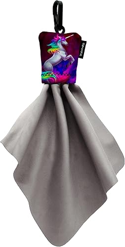 Miniatura 44 de SPUDZ Limpiador clásico de lentes de microfibra, bolsa con clip, lavable, para binoculares, visores, gafas, pantallas, unicornio pastel, 6 x 6