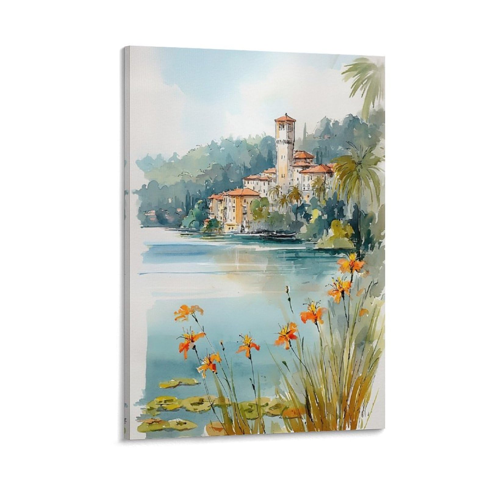 XWYMXZ Orlando Watercolor 20x30inch(50x75cm) Vintage Travel Poster Watercolor Canvas Art
