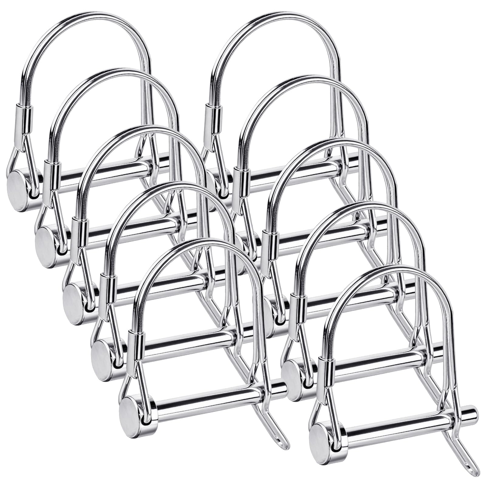 CAIYUANGUANGJIN 10Pcs Trailer Coupler Pins, 6mm x 45mm D Shape Safety Wire Lock Pin, Carbon Steel Galvanized Shaft Locking Pin Hitch Pin with Round Arch for Farm Trailers Lawn Garden Wagons
