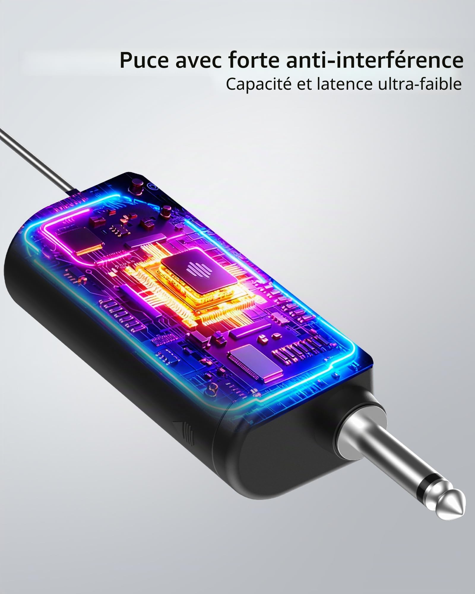 Microphone sans fil, système à double microphone avec fonction de, mise en sourdine par simple pression, éclairage RVB dynamique. 40h d'autonomie, portée de 200FT. pour les DJ, les mariages le chant .
