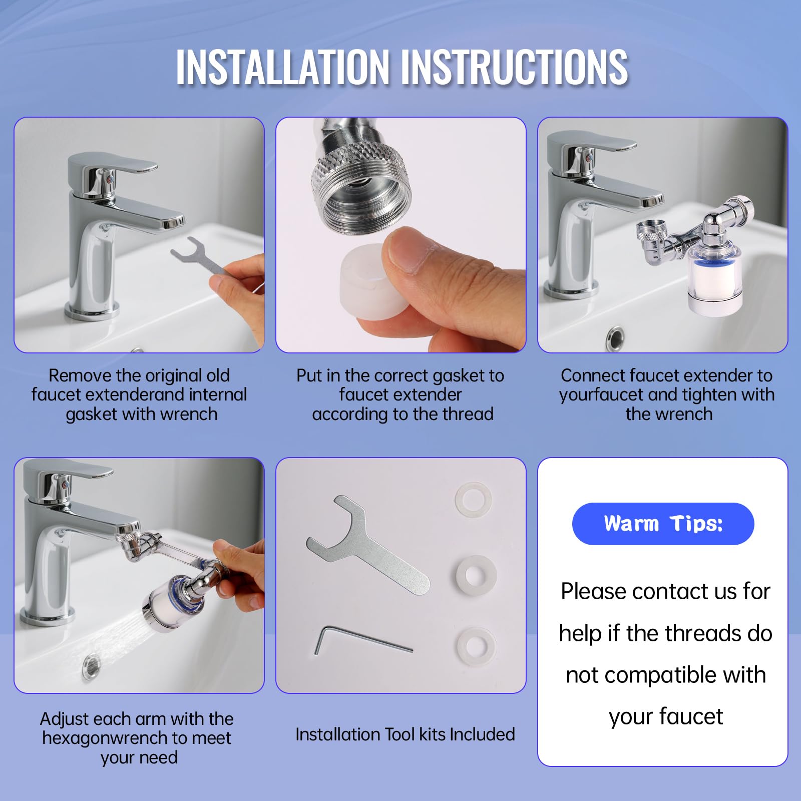 5 faucet filters - kitchen sink bathroom sink alternatives - faucet extender PP cotton - strong filter to — view 6