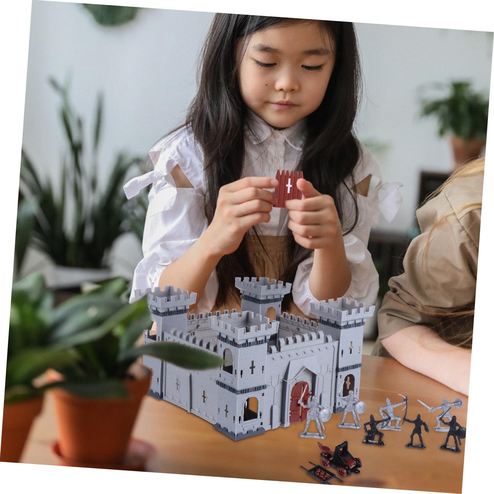 Mikinona Conjunto Ensamblado de Castillo de Juguete de Plástico para Niños y Coleccionistas, Diseño Exquisito y Liviano para Jugar E Interactuar en Mini Mundo