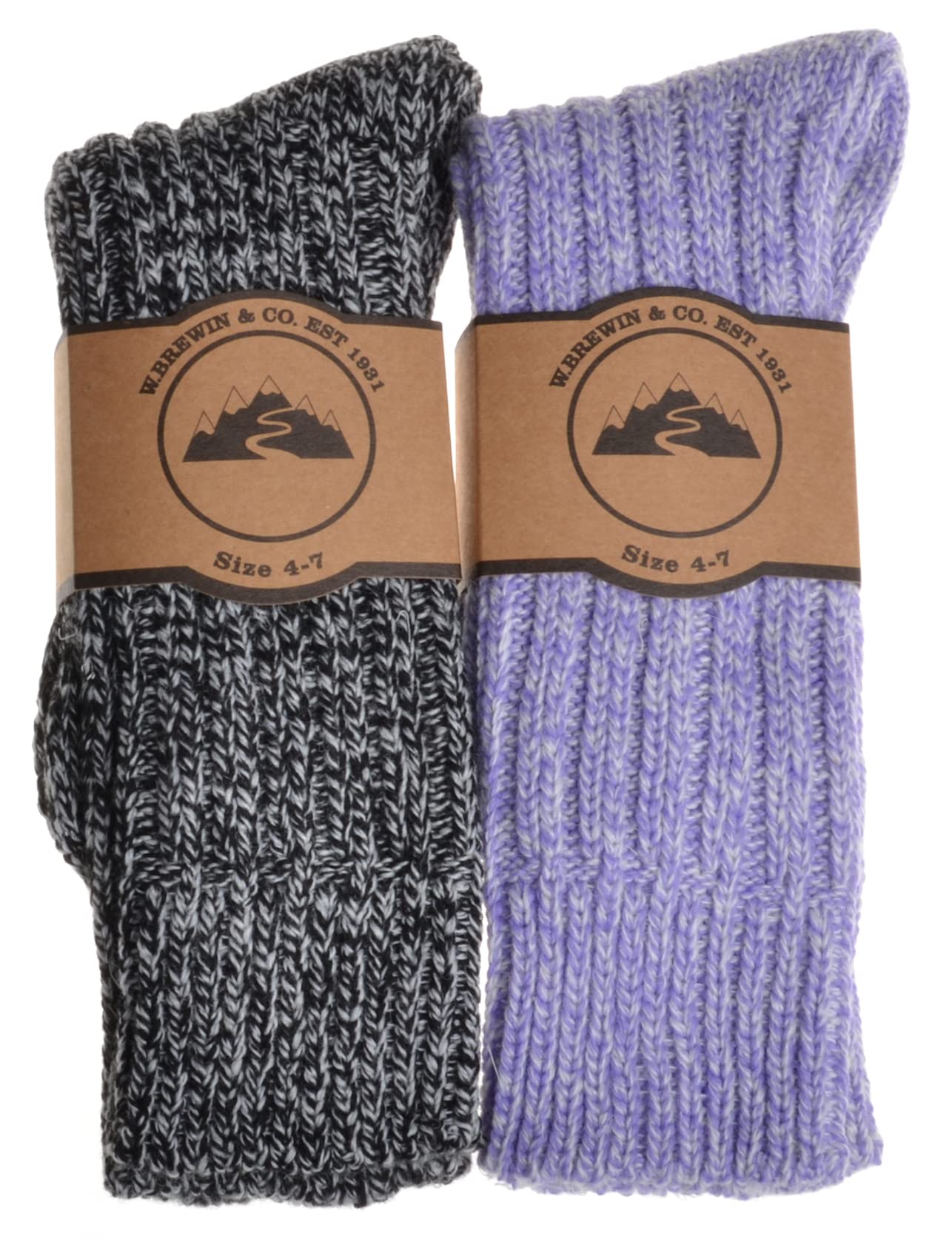 Wb Socks Women's Lilac 2 Pairs Of Thick & Warm Heavyweight Socks