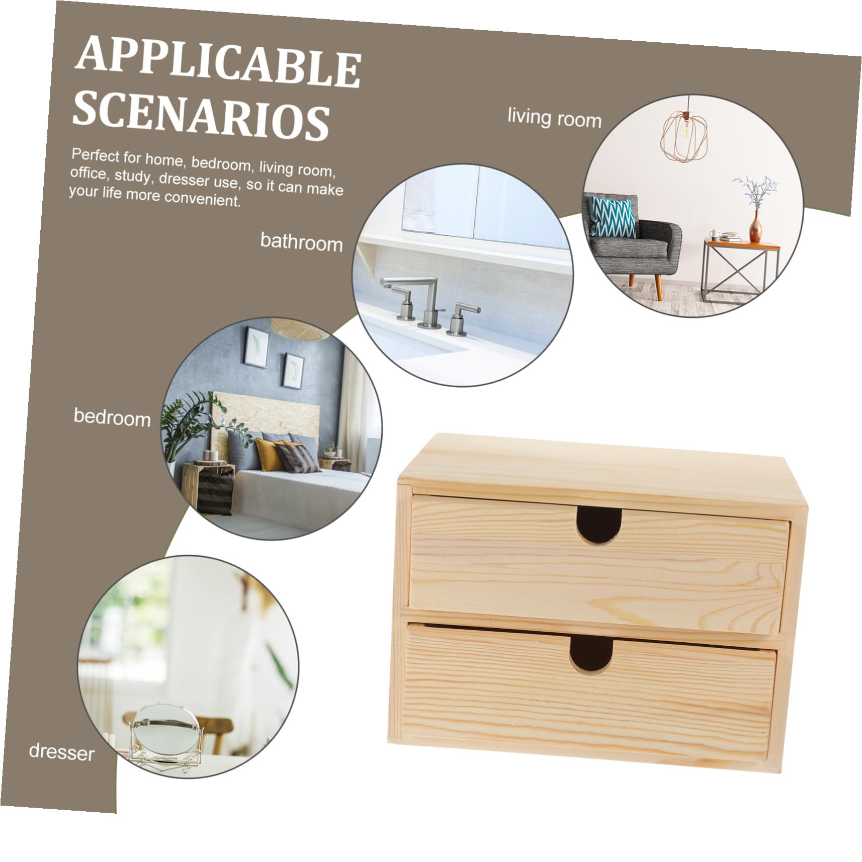 TOYANDONA Scrivania in Legno Scatola Portaoggetti Da Scrivania Contenitore Per Cassetti Organizzatore Per Trucchi Da Tavolo Contenitore Per Casa