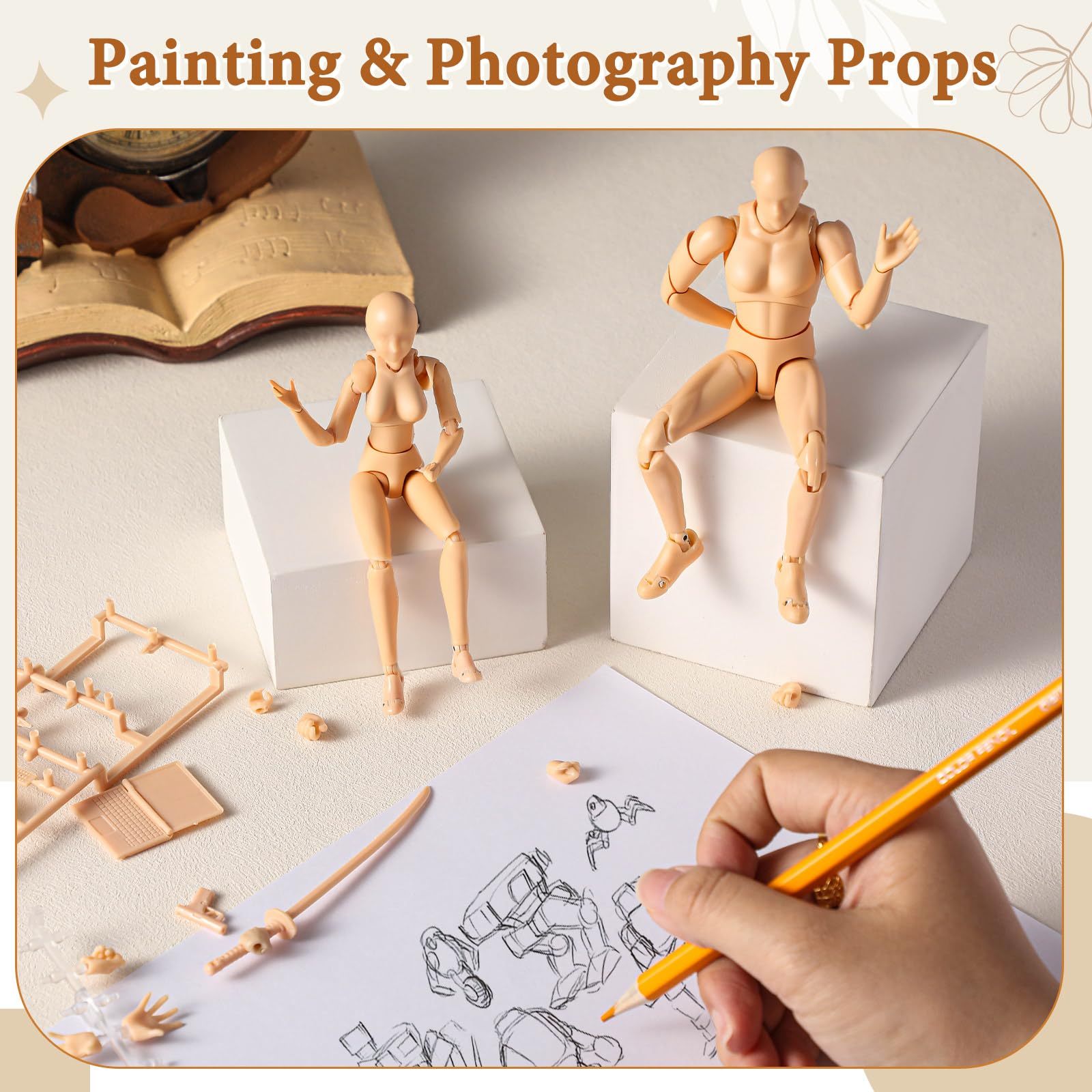 Amazon.com: Yookeer Body Set, Drawing Action Figures Female and