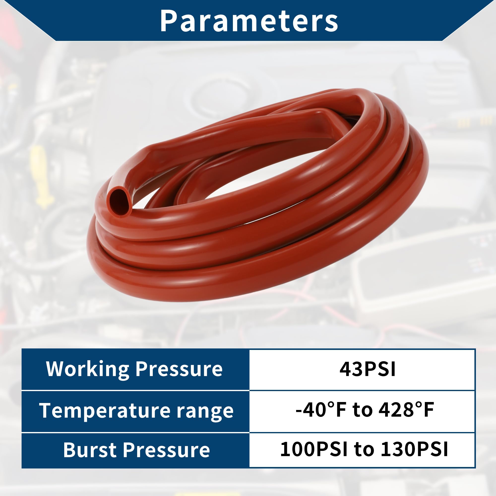 Tubo in Silicone per Aspirazione Tubo per Linea di Aspirazione Automobilistica ad Alta Temperatura 15Ft 13/16" 20mm ID 2.5mm Spessore 1 Pz Rosso