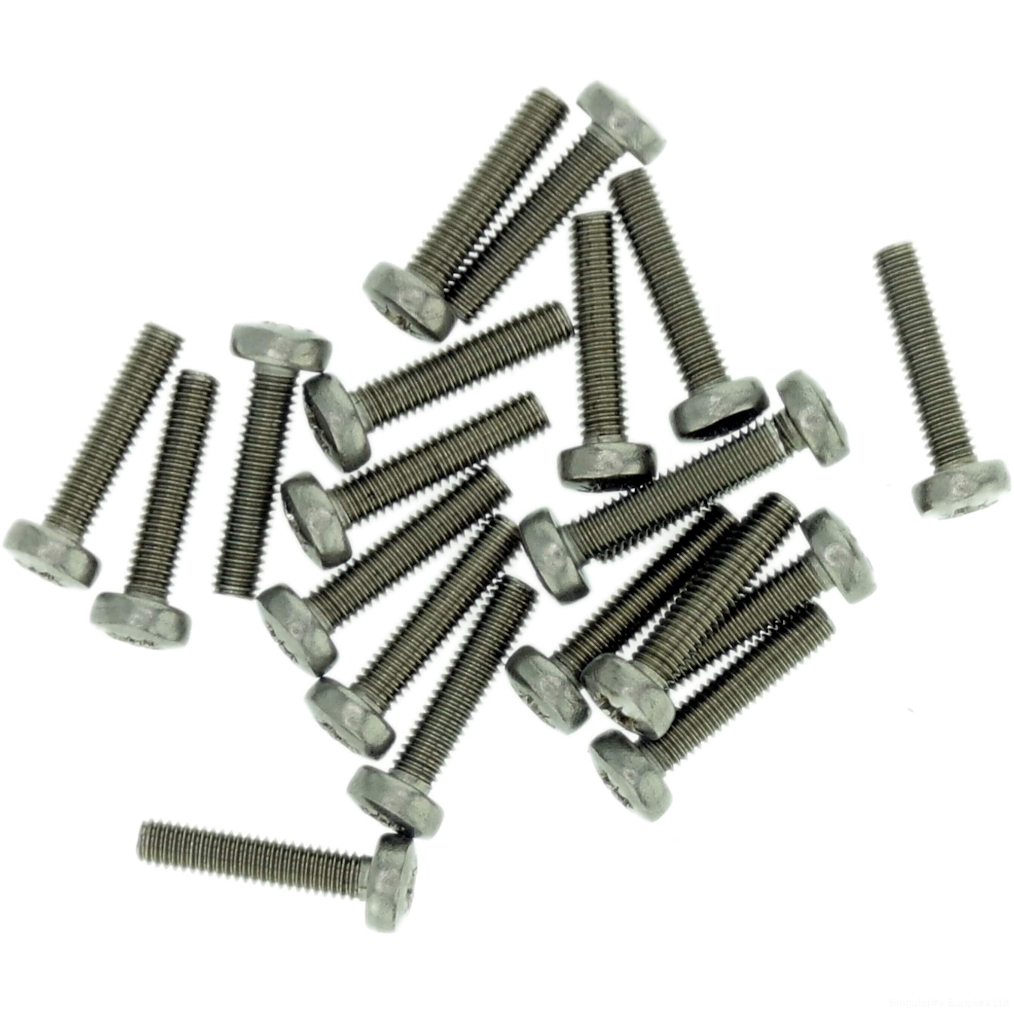 Singularity Supplies M2.5 (2.5Mm X 20Mm) Pozi Pan Machine Screw (Bolt) - Stainless Steel (A2) (Pack Of 20)