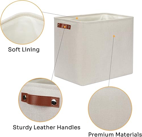 Vista 43 de DULLEMELO Canastas de almacenamiento pequeñas de 15 x 6 x 5.5 pulgadas, contenedores de almacenamiento de tela para tanque de inodoro