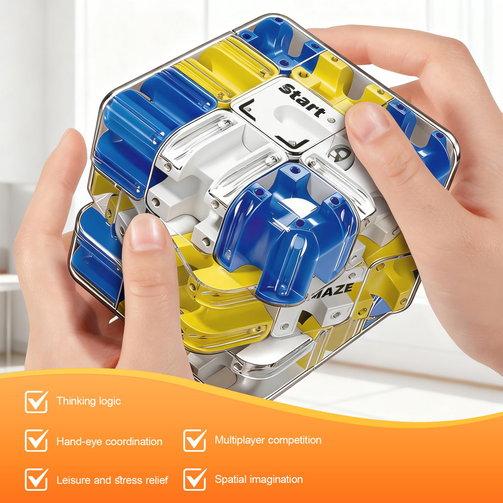 Labyrinth 3D Puzzle Maze Cube, 2Pcs Engaging Challenge Brain Teaser Fidget Toy - Image 4