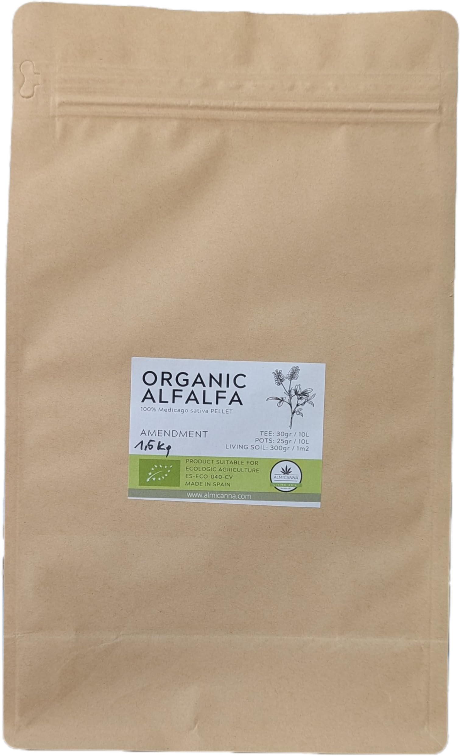 BIO Alfalfa Pellet – Acondicionador del suelo Apto para agricultura ecológica (1,5KG)