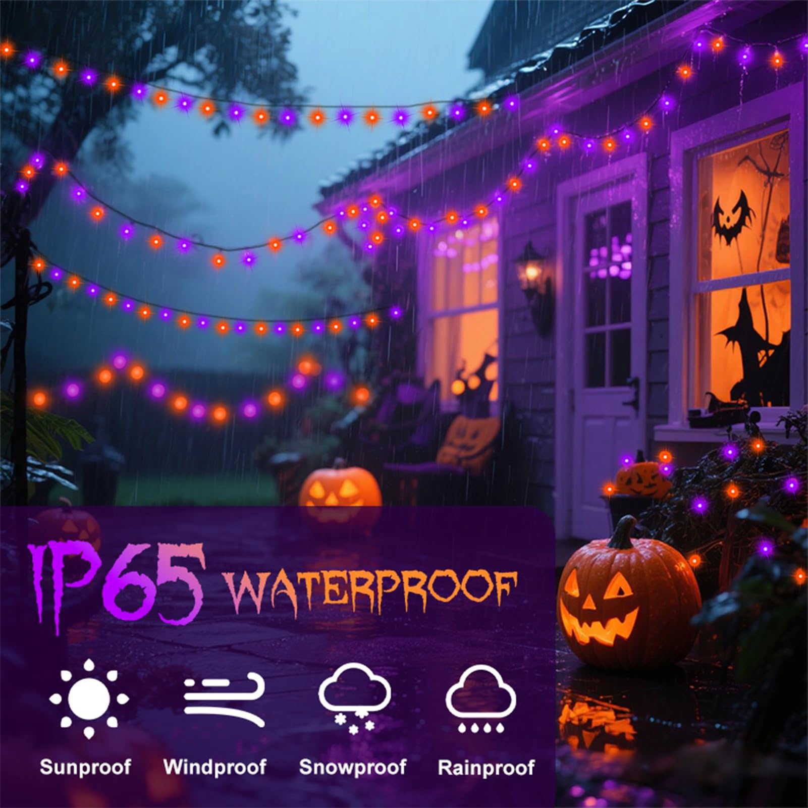 echosari Connectable 400 LED Halloween String Lights, Motion