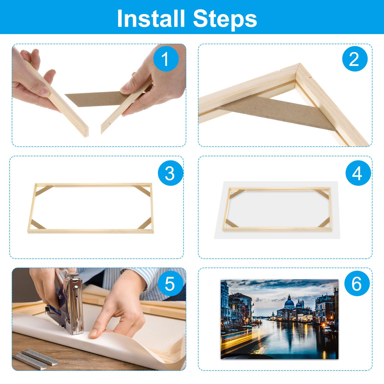 PATIKIL Bastidores De Lienzo De 24x35 Pulgadas, Kit De cuadros De Madera Removibles Y Ensamblables Para Pinturas Al Óleo, Pósters, Fotos, Accesorio De Arte, Pintar Por Números