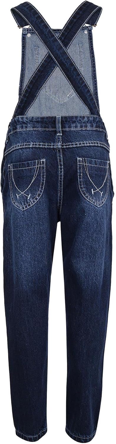A2Z 4 Kids Girls Denim Dungaree Ripped Jeans Full Length Overall All in One Fashion Pinafore Jumpsuit Playsuits Age 5-13