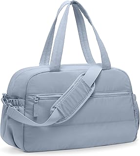 Uselike Gym Bag for Women, Travel Duffle Bags with Wet Pocket, Lightweight Carry on Bag Overnight Weekender Duffel Bag, Water Resistant (Haze Blue)