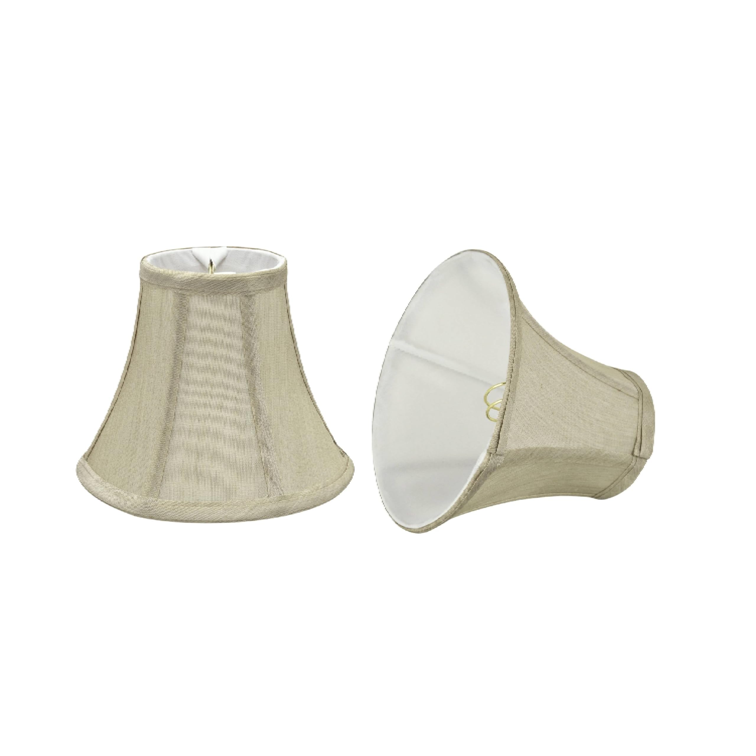 Aspen Creative 30039-2A mały żyrandol w kształcie dzwonka klips do lampy zestaw (2 sztuki), wzór przejściowy w kolorze beżowym, szerokość dołu 15 cm (7,6 cm x 15 cm x 12,7 cm)