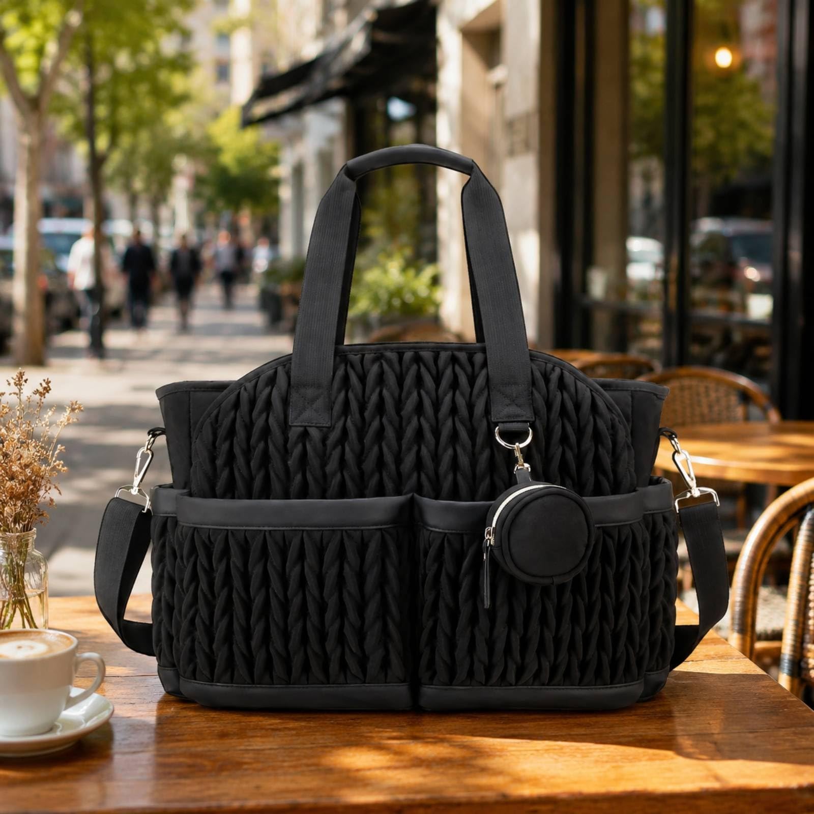 Sac à Langer avec Pochette Isotherme Sac à Langer avec Bandoulière Multi-Poches pour Mamans, Déplacement