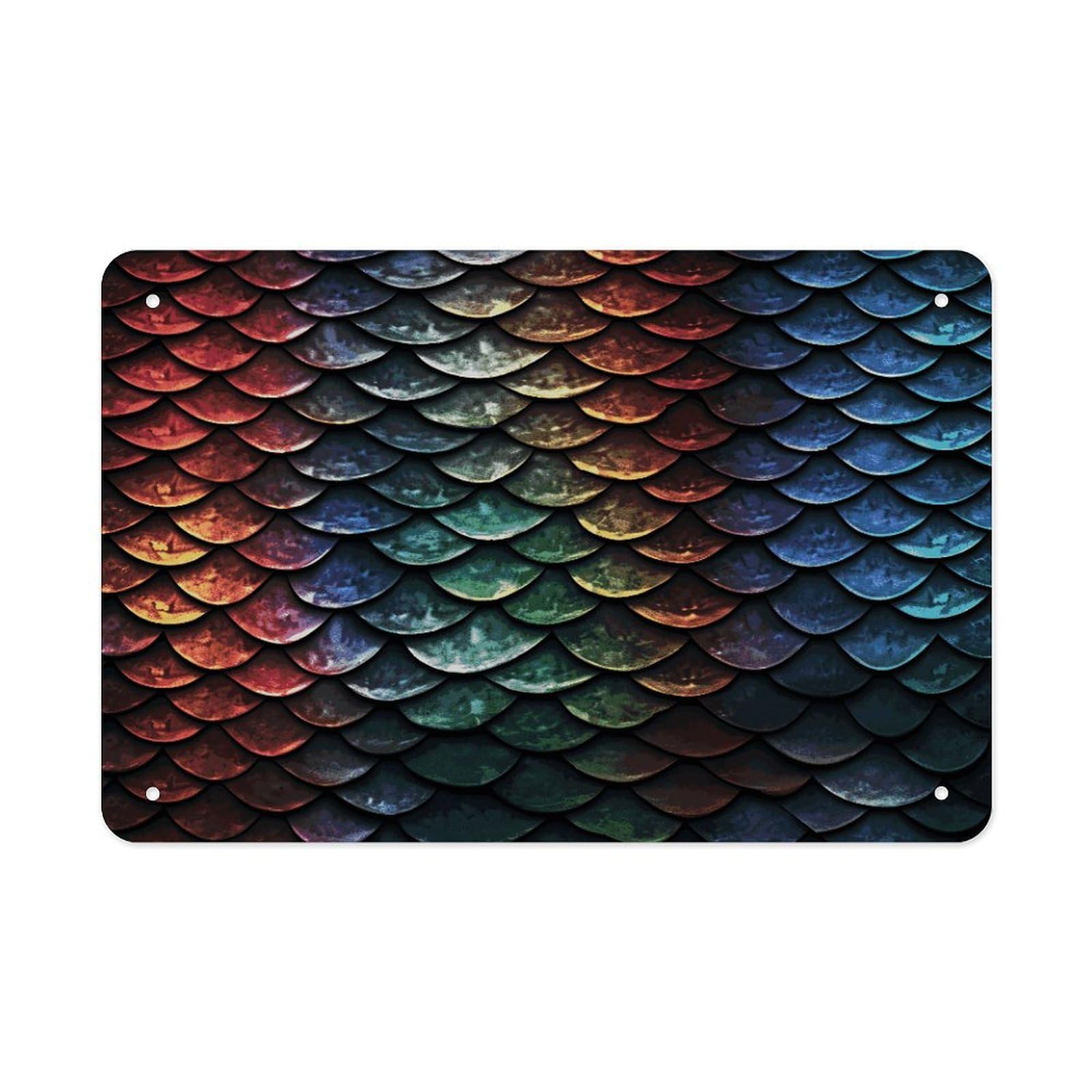 Fodpand Style Dragon Scale Wall Art Metal Signs Tin Sign
